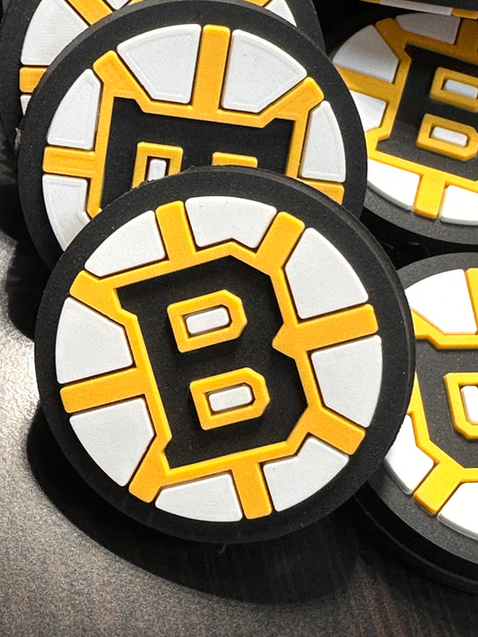 New! Boston Bruins focal bead / silicone bead/ basketball