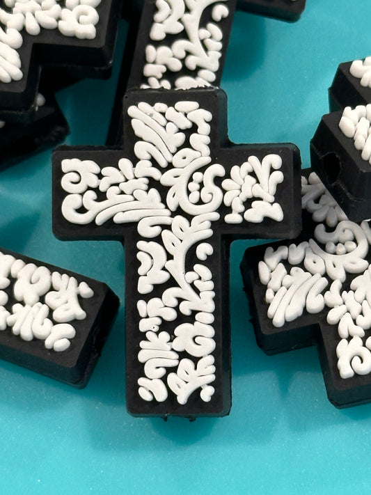 Cross silicone focal bead/ pen beading/ keychain bead/ western style cross/ religious