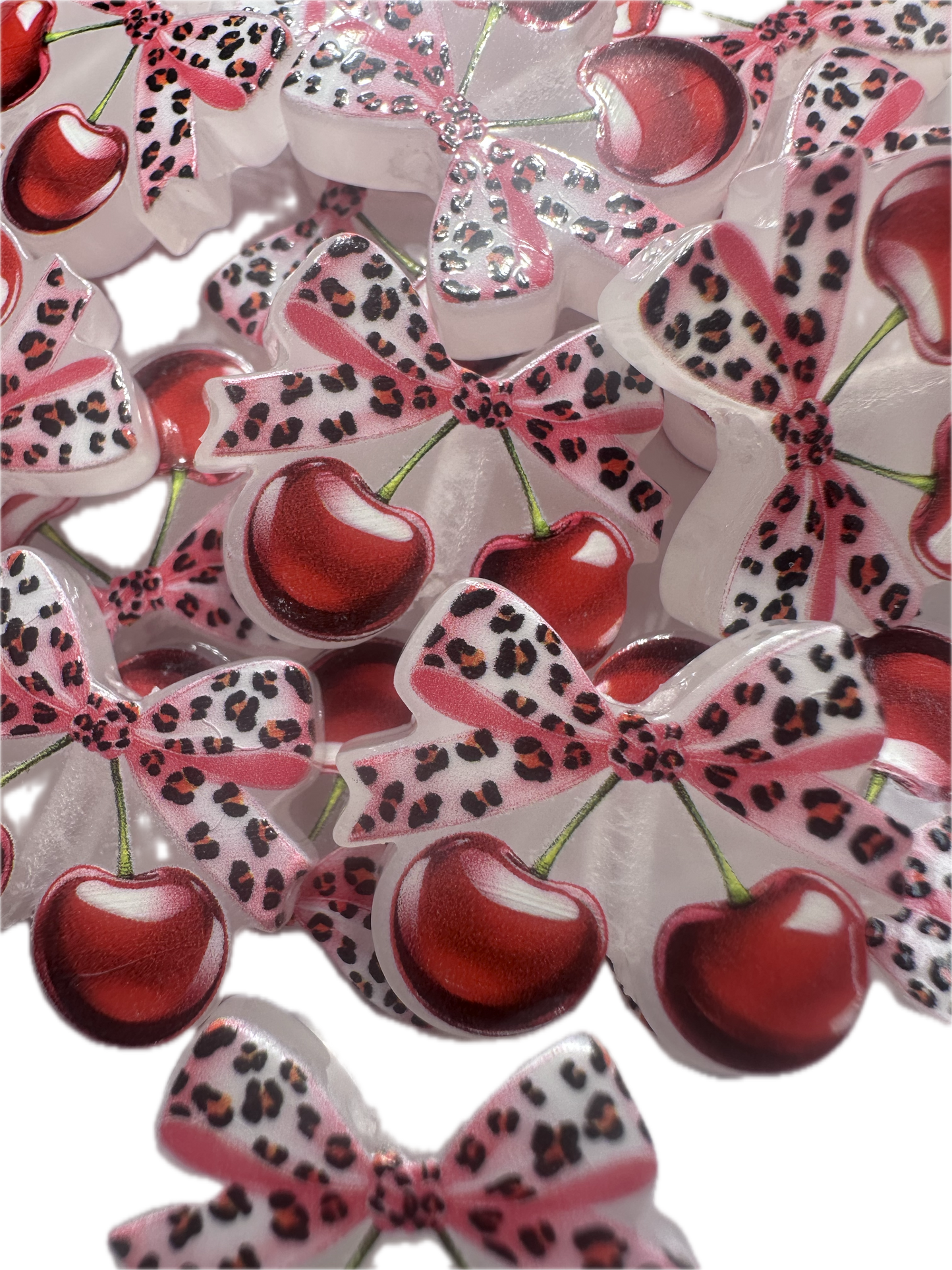 Cherries acrylic focal bead- set of 2/ focal bead/ pen beading / keychain bead/Cherry