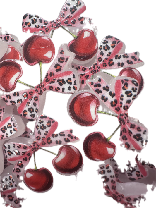 Cherries acrylic focal bead- set of 2/ focal bead/ pen beading / keychain bead/Cherry