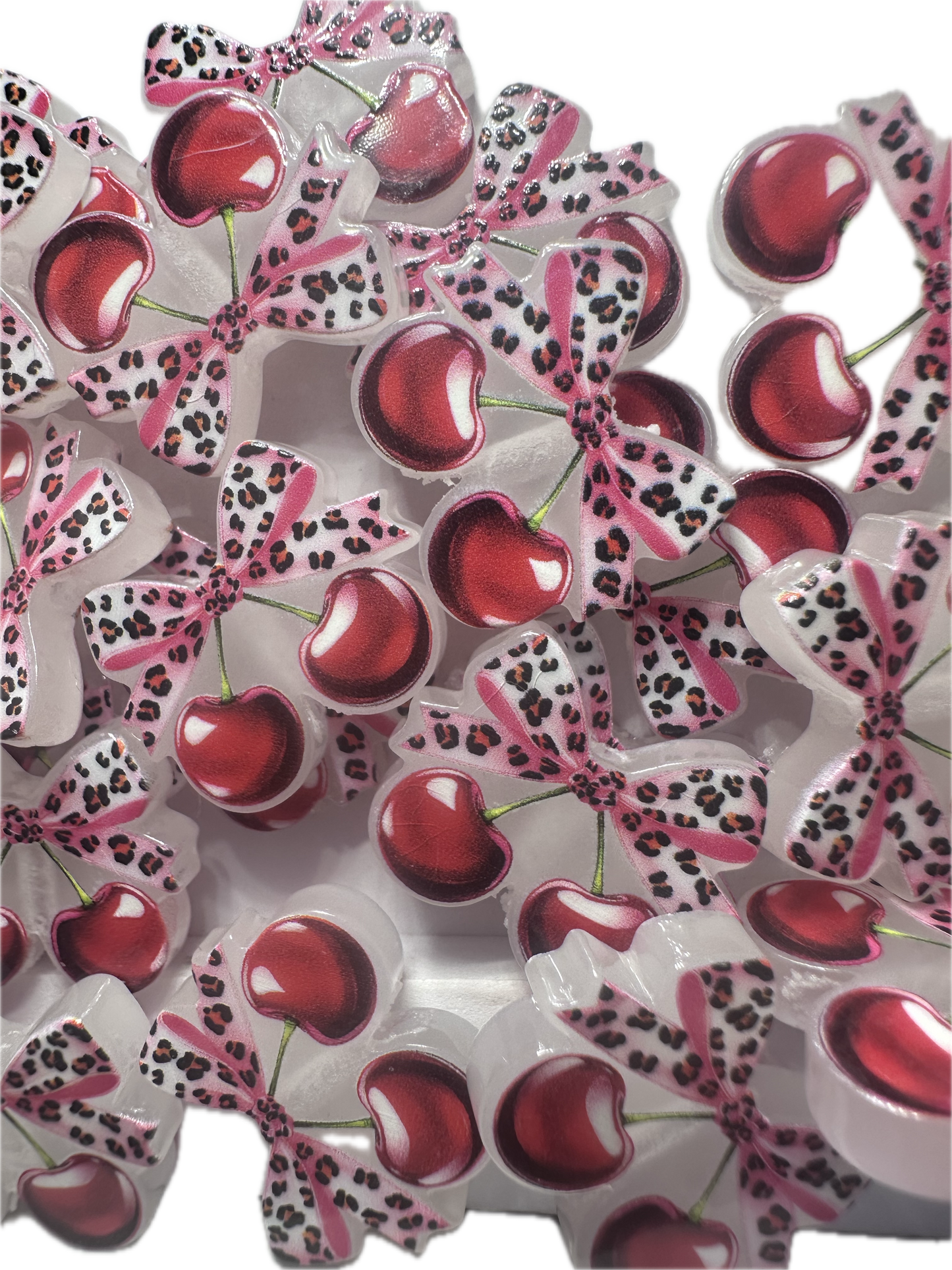 Cherries acrylic focal bead- set of 2/ focal bead/ pen beading / keychain bead/Cherry