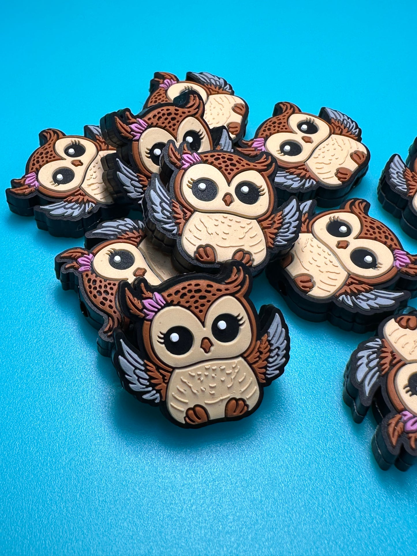 Owl focal beads/ Focal Bead/ beadable pen/ Silicone bead/ keychain bead/ DIY/