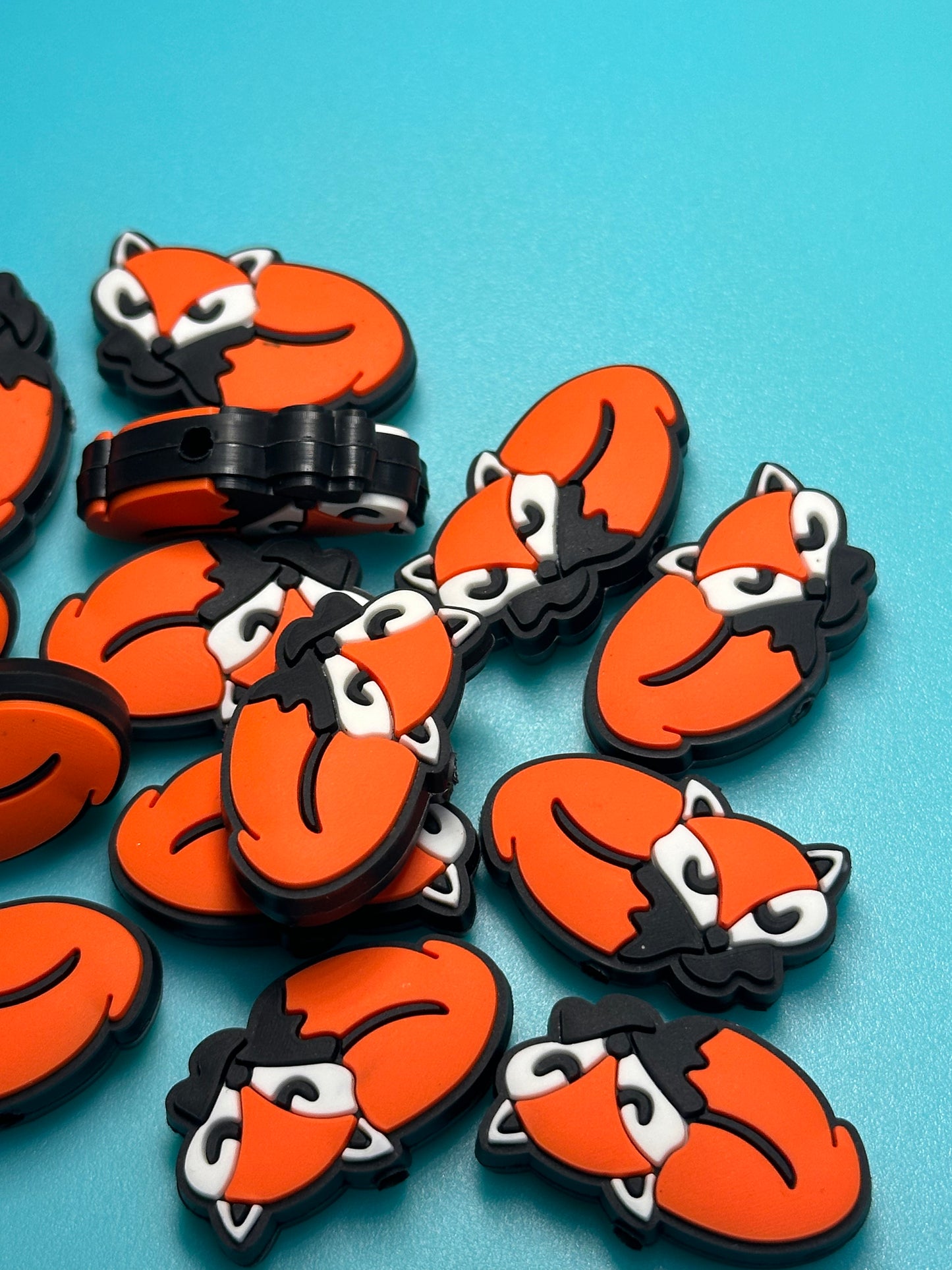 Cute red fox focal bead/silicone bead/ pen beading