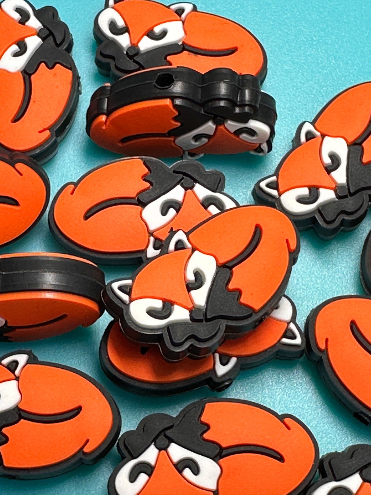 Cute red fox focal bead/silicone bead/ pen beading