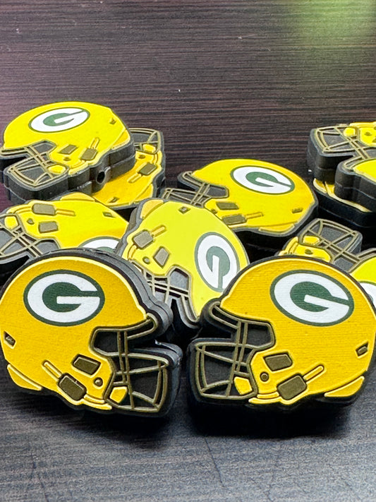New Green Bay Packers focal bead /helmet shaped /football