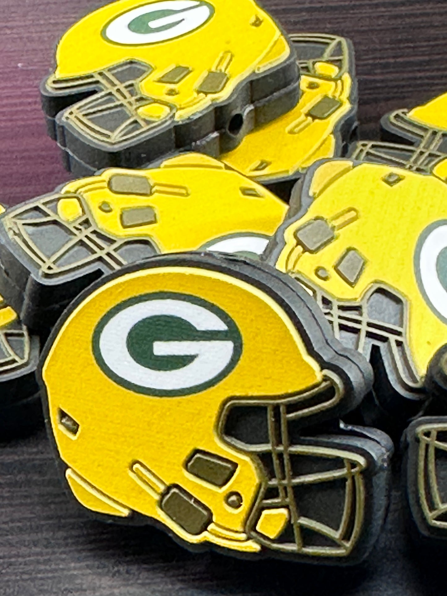 New Green Bay Packers focal bead /helmet shaped /football