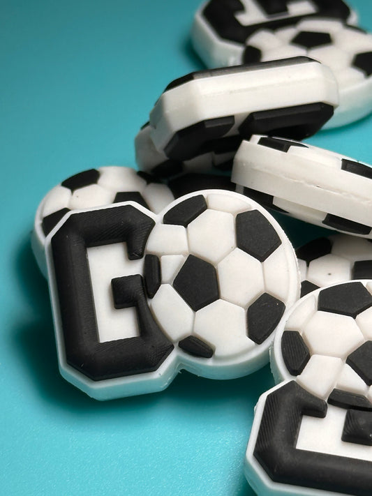 Sports soccer focal bead / one sided