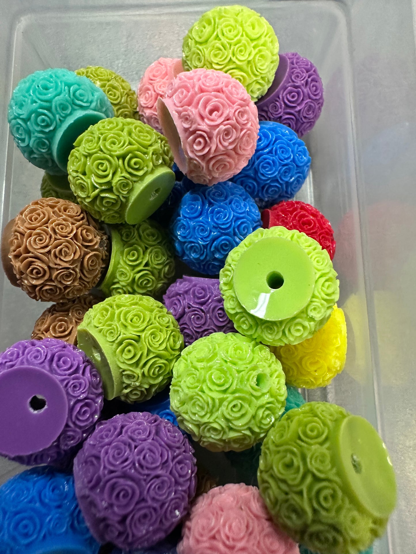 Roses carved multi color wheel beads/ spacers/ jewelry Bead/ beadable pen beads/ keychain bead/bead/17mm beads/abacus/ silicone / engraved silicone beads
