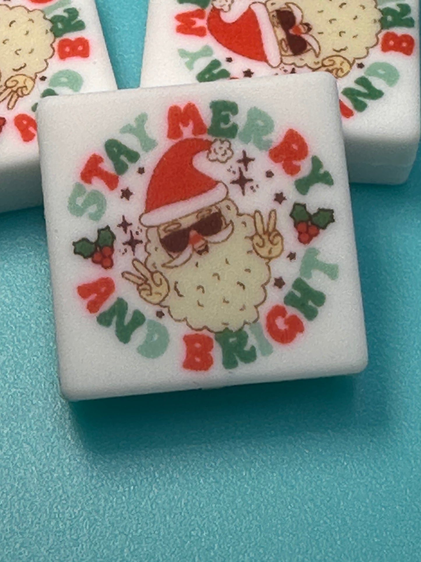 Santa Christmas Focal Bead/ beadable pen/ Silicone bead/ keychain bead/ Santa Claus/ Merry and Bright