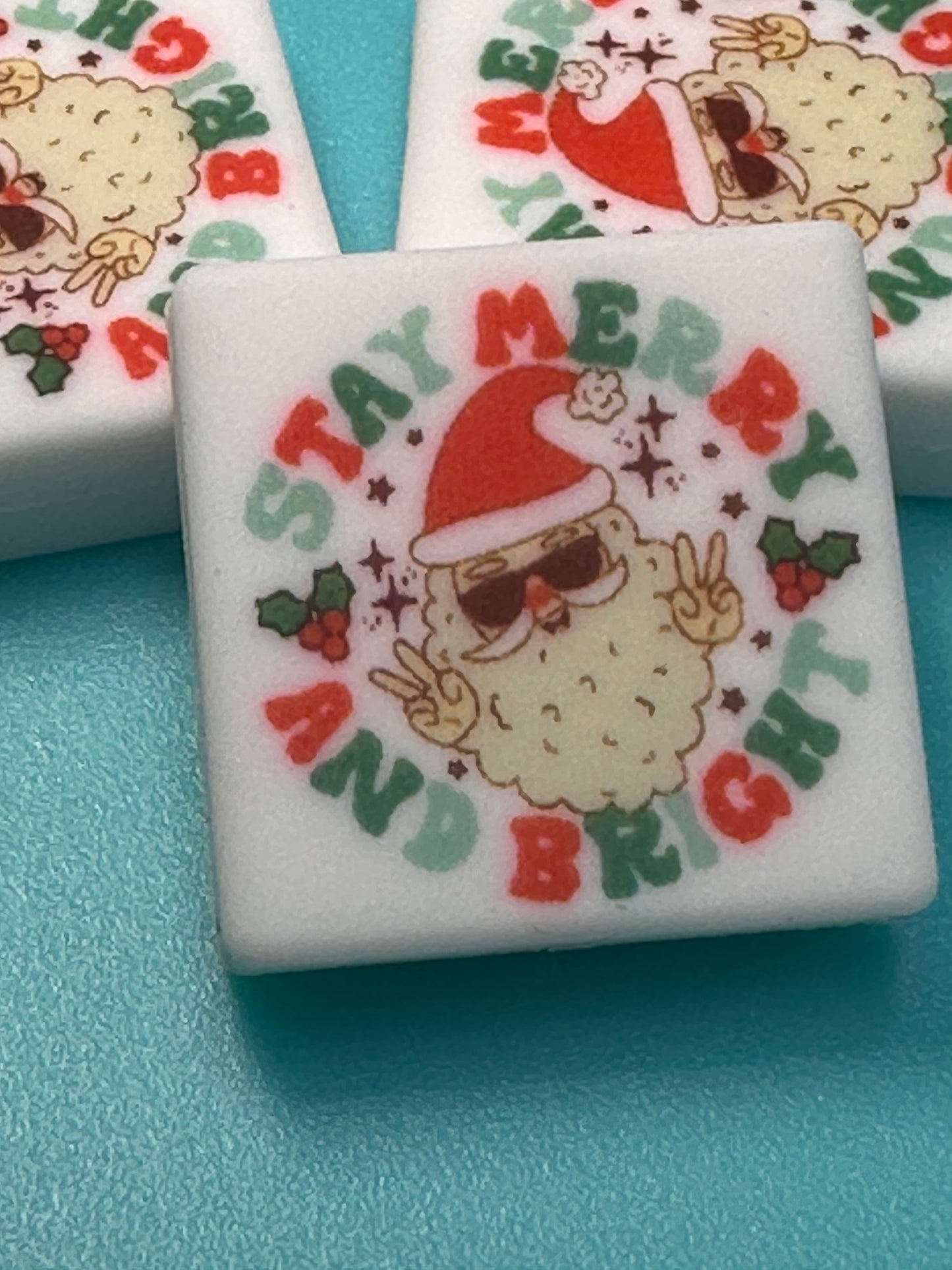 Santa Christmas Focal Bead/ beadable pen/ Silicone bead/ keychain bead/ Santa Claus/ Merry and Bright