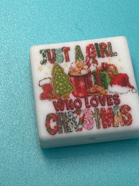 Christmas Focal Bead/ beadable pen/ Silicone bead/ keychain bead/