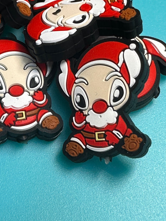 Christmas mouse Focal Beads/ beadable pen/ Silicone  bead/ keychain bead/Santa suit/