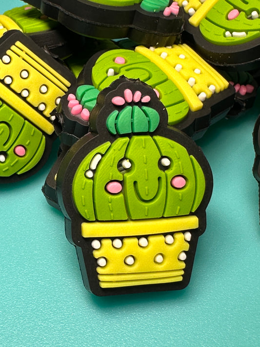 Cactus in flower pots/ Focal Bead/ beadable pen/ Silicone  bead/ cactus/ keychain bead/