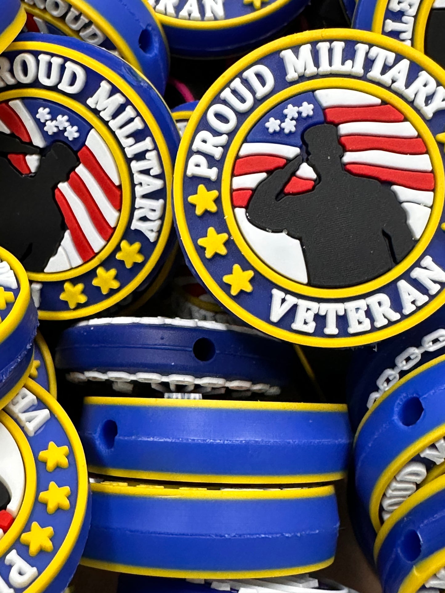 Veteran Military Air Force Focal Bead/ beadable pen/ Silicone  bead/ keychain bead/ DIY