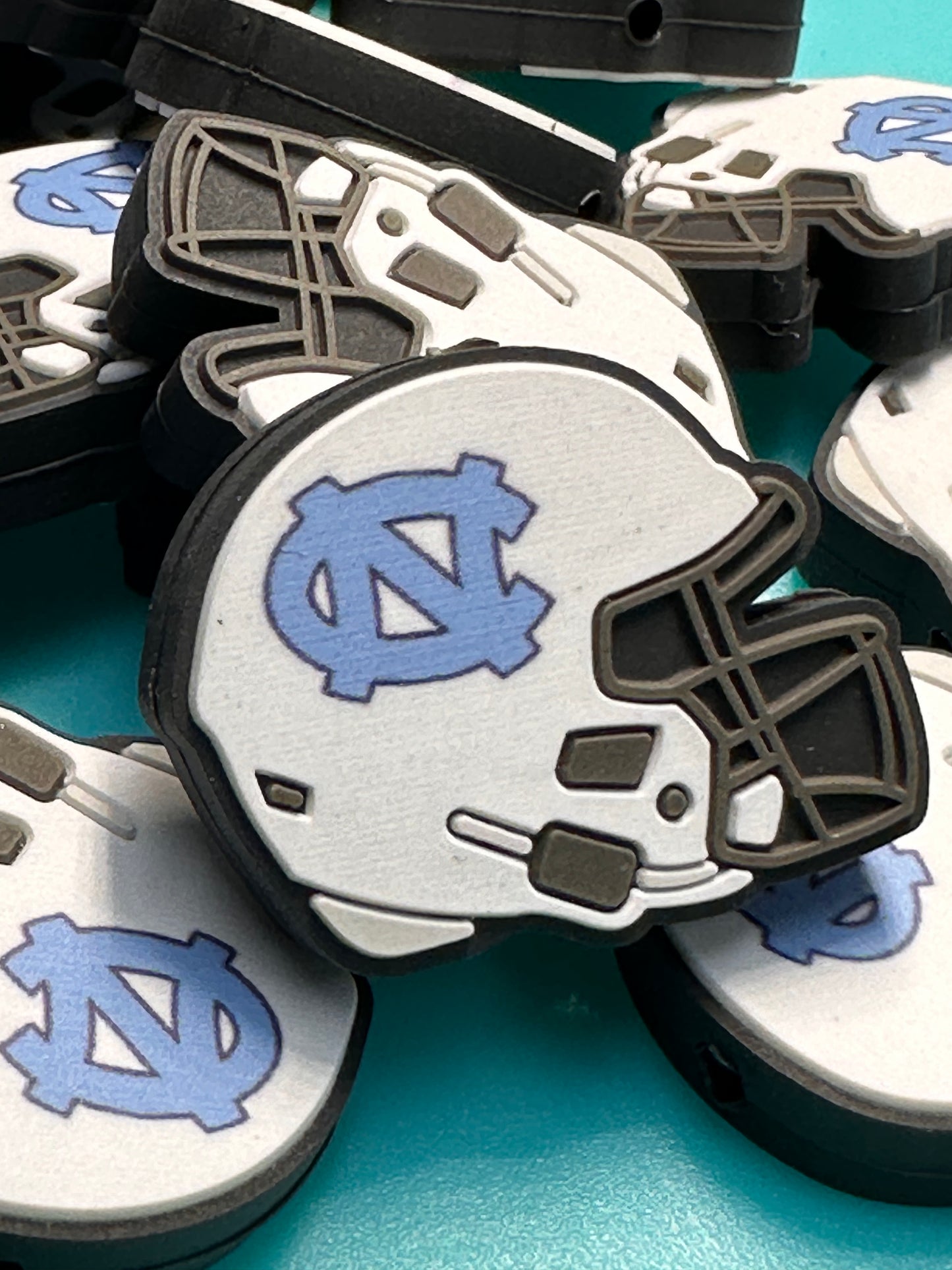 North Carolina focal beads/ NFL /  Focal Bead/ beadable pen/ Silicone  bead/ keychain bead / Football/ helmet/