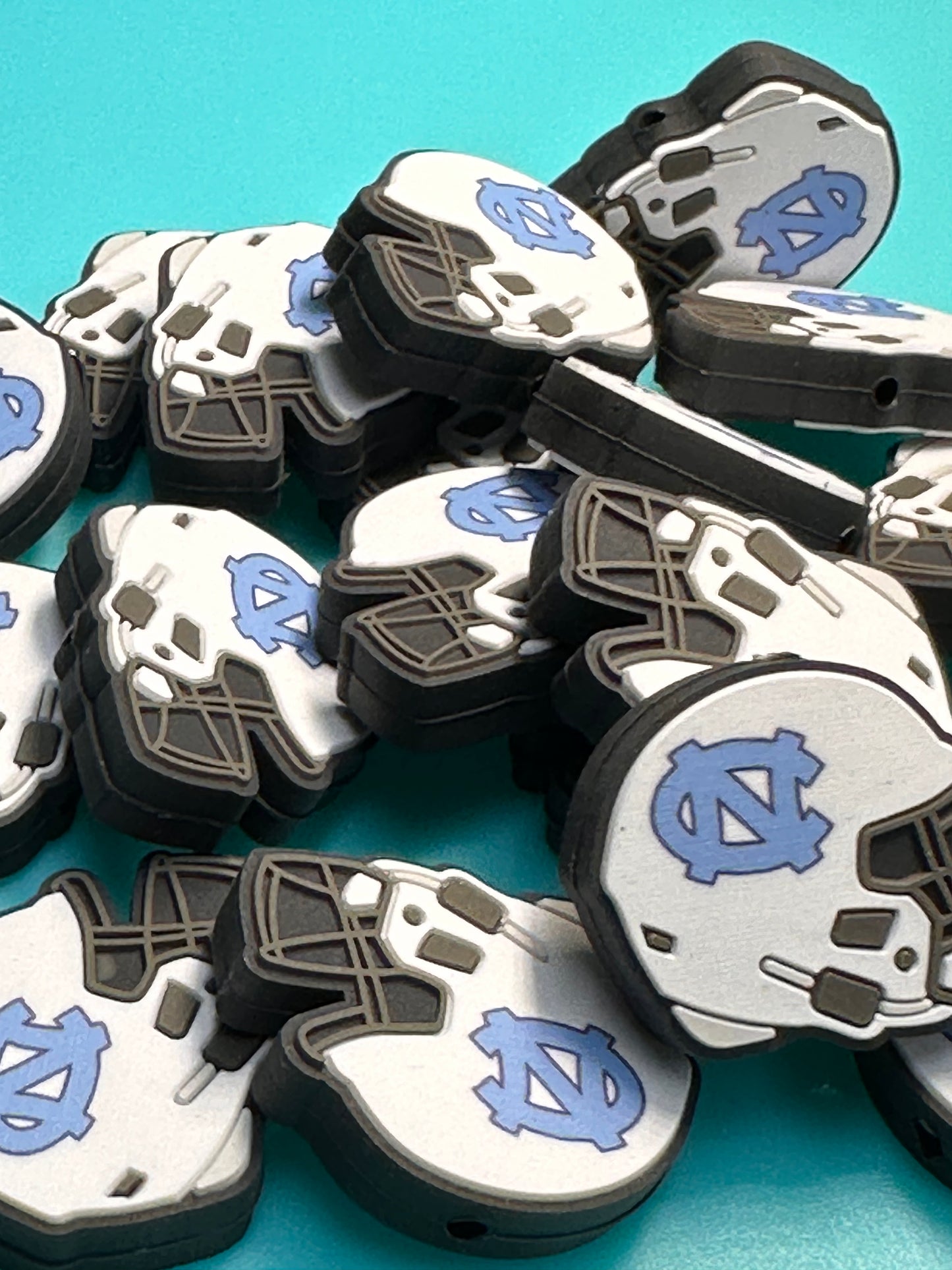 North Carolina focal beads/ NFL /  Focal Bead/ beadable pen/ Silicone  bead/ keychain bead / Football/ helmet/