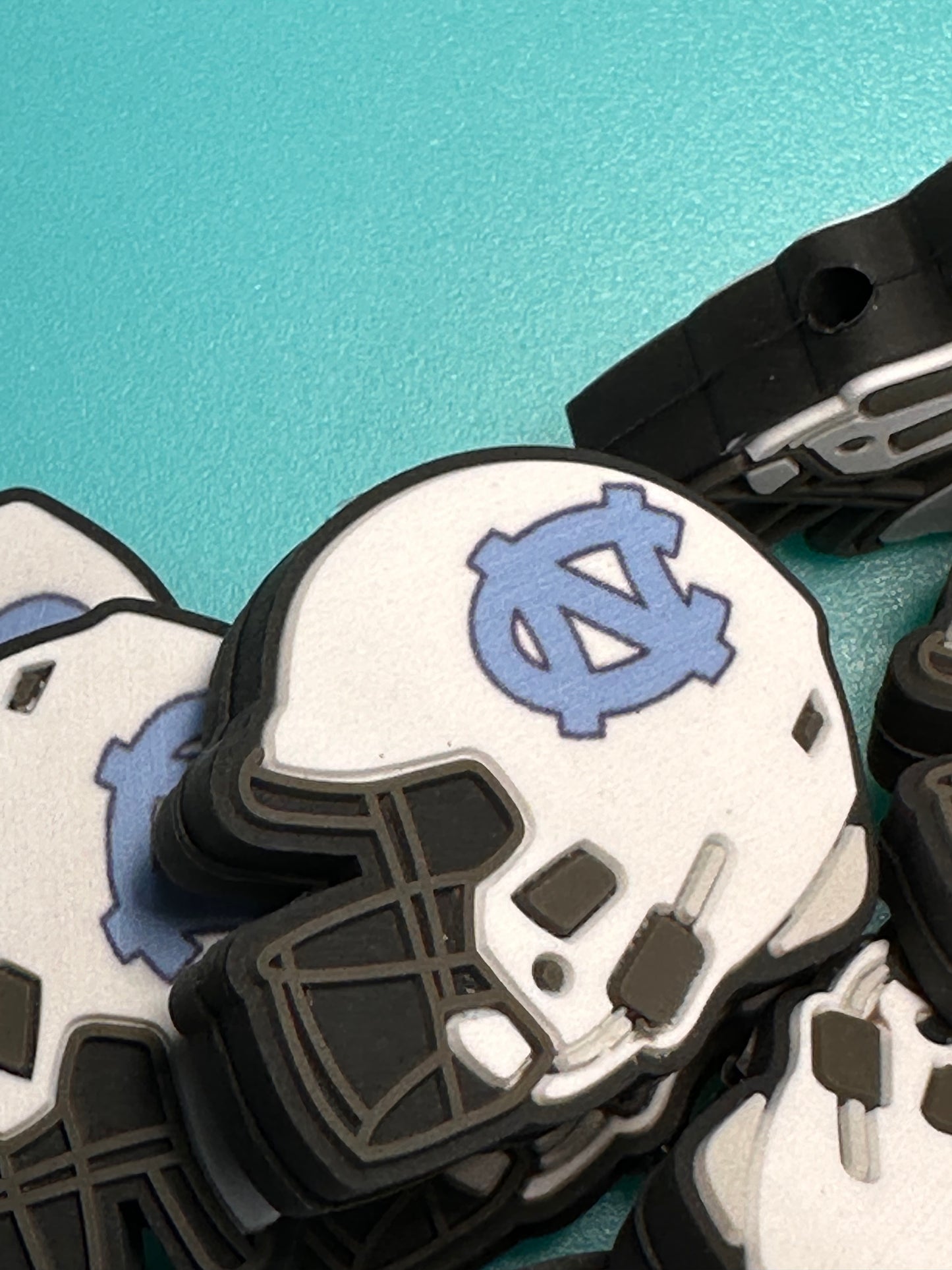 North Carolina focal beads/ NFL /  Focal Bead/ beadable pen/ Silicone  bead/ keychain bead / Football/ helmet/