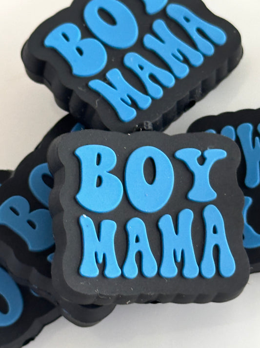 Mom/ Boy mama Focal Bead/ for beadable pen/ Silicone  bead/keychain bead/