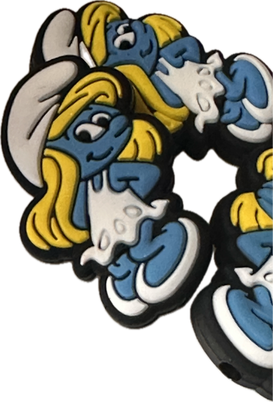 Blue girl / Focal Bead/ beadable pen/ Silicone  bead/ keychain bead/