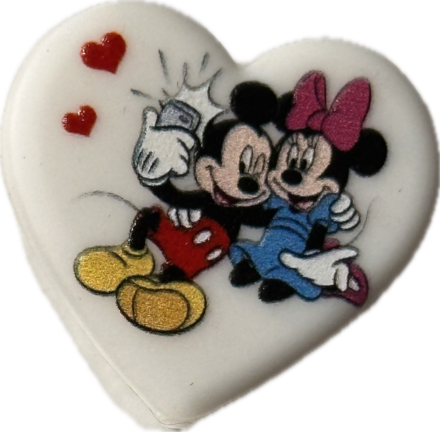 Heart lovers focal bead/ silicone/heart/ Valentines Day/ lovers/ pen beading