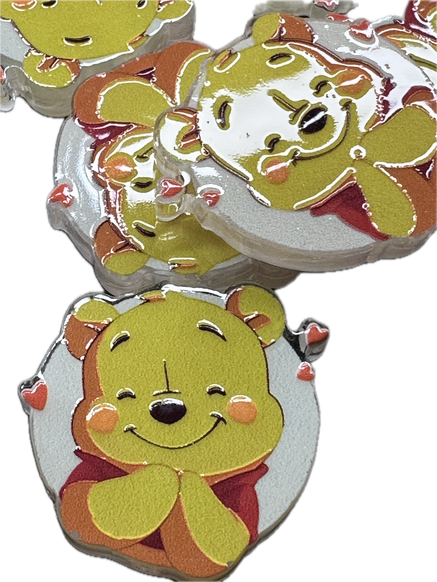 The cutest bear acrylic focal bead- set of 2/ focal bead/ pen beading / keychain bead/ yellow bear