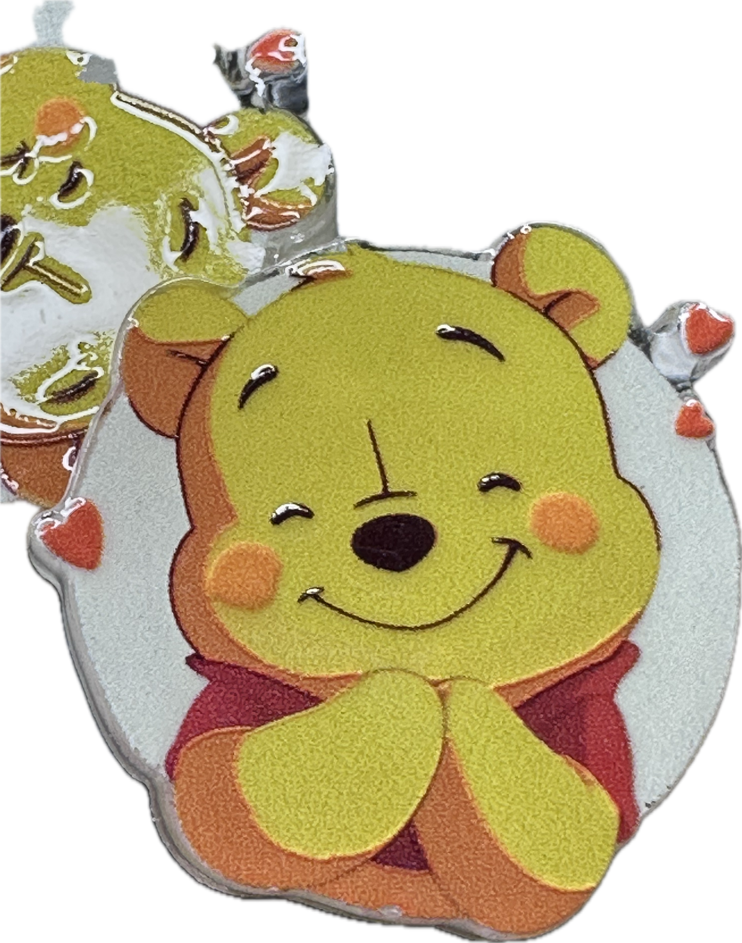 The cutest bear acrylic focal bead- set of 2/ focal bead/ pen beading / keychain bead/ yellow bear