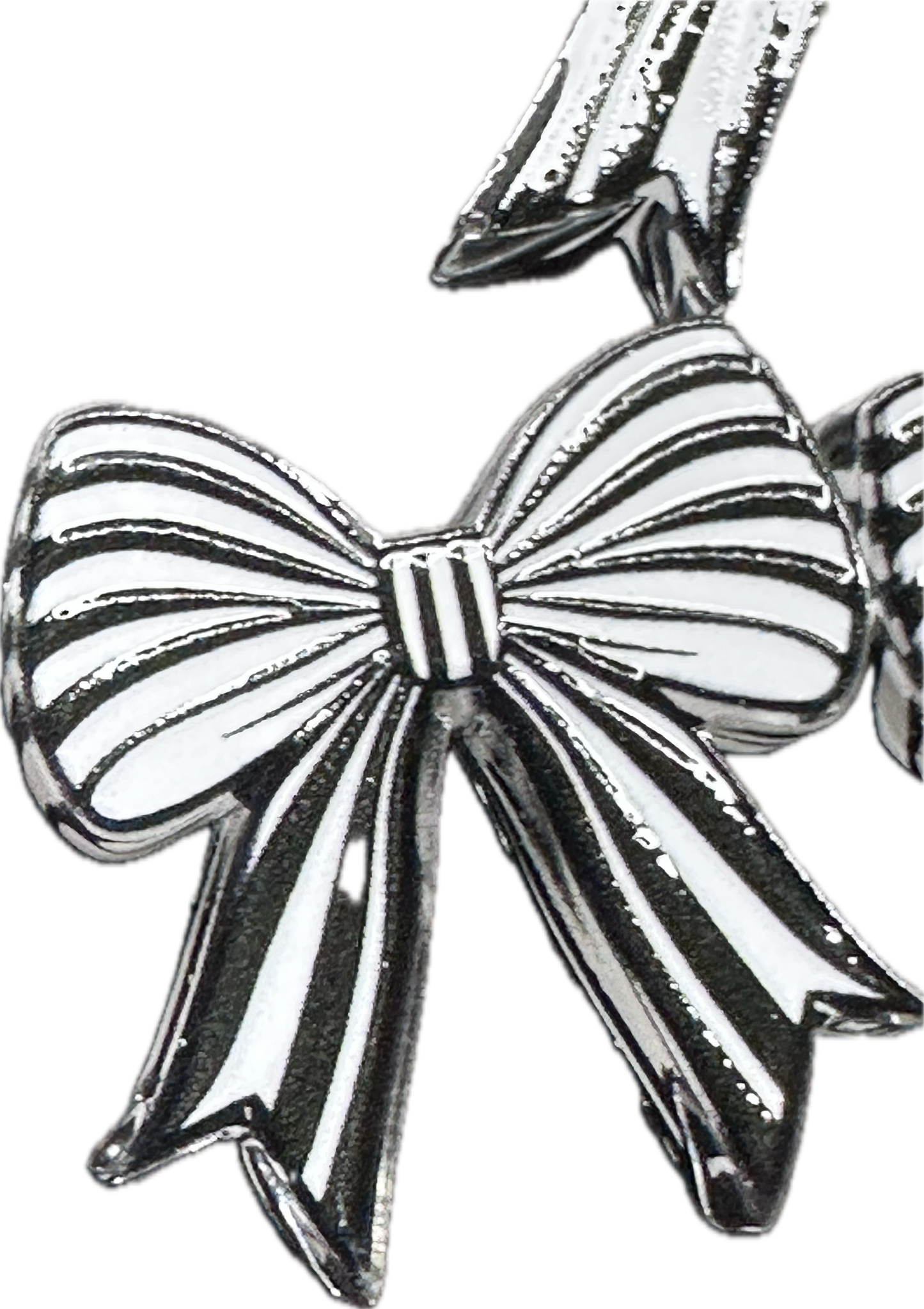 Black and white striped bow acrylic focal bead- set of 2/ focal bead/ pen beading / keychain bead/