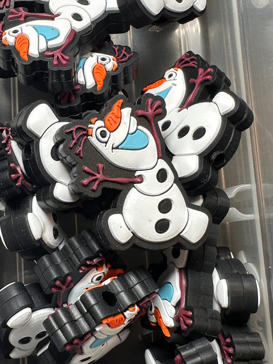 Popular Snowman / Focal Bead/ beadable pen/ Silicone  bead/ keychain bead/