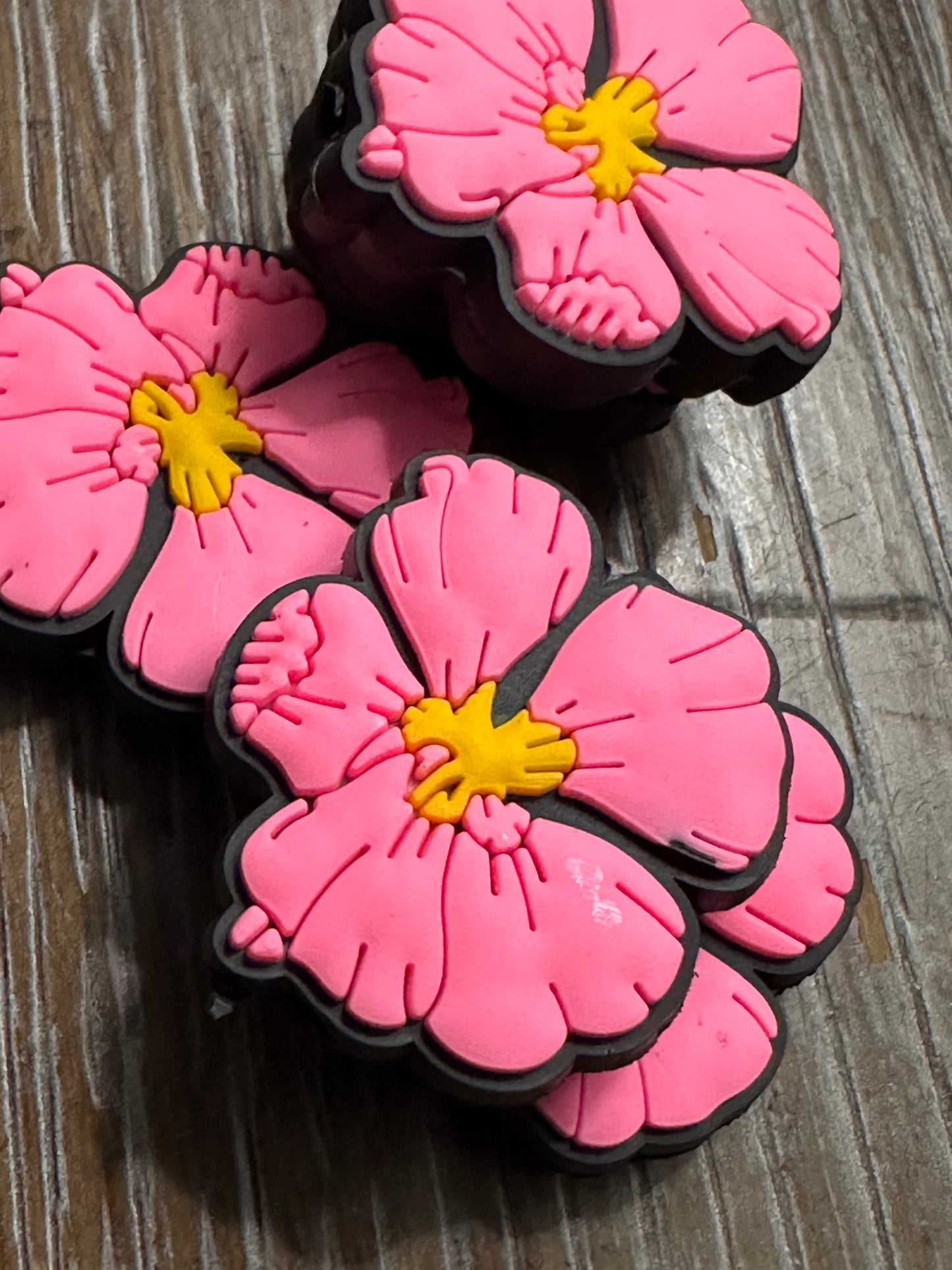 Pink Hibiscus Focal Bead/ Hawaiian