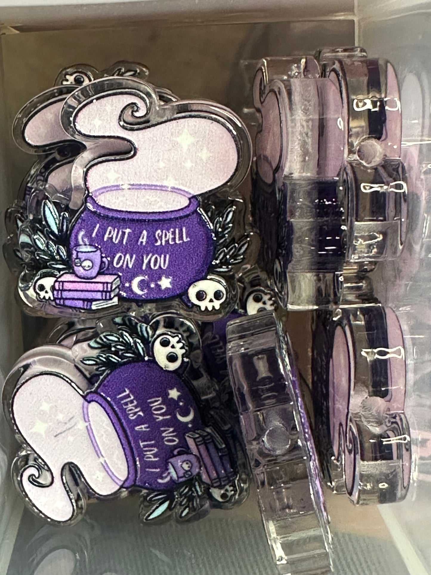 I put a spell on you acrylic focal bead- set of 2/ focal bead/ pen beading / keychain bead/