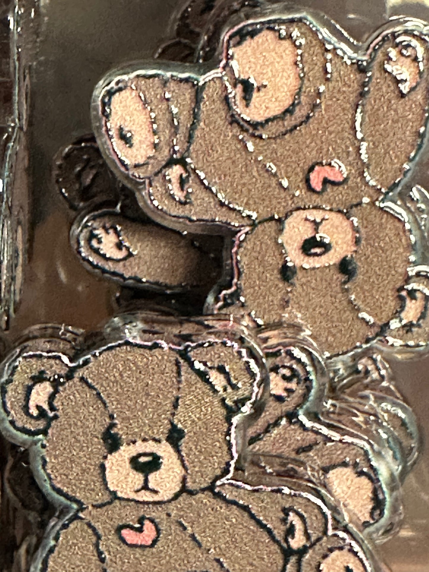 Brown teddy bear acrylic focal bead- set of 2/ focal bead/ pen beading / keychain bead/