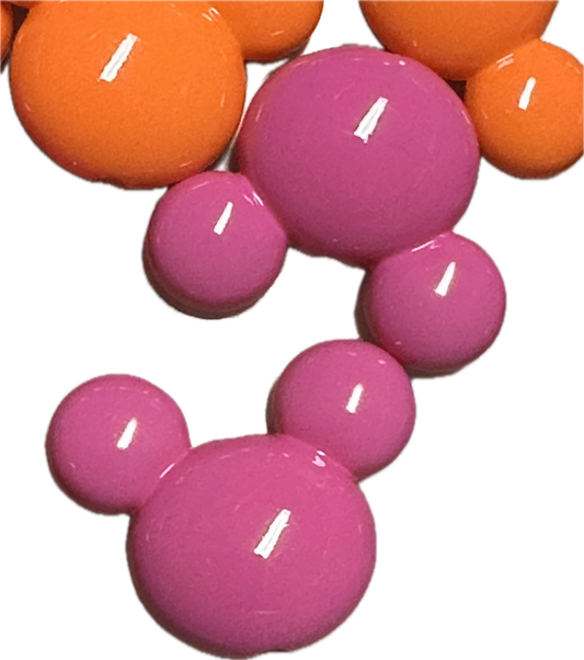 Colorful acrylic ear shaped beads /Five (5) beads included/ beadable pen/ keychain bead/ cube bead/