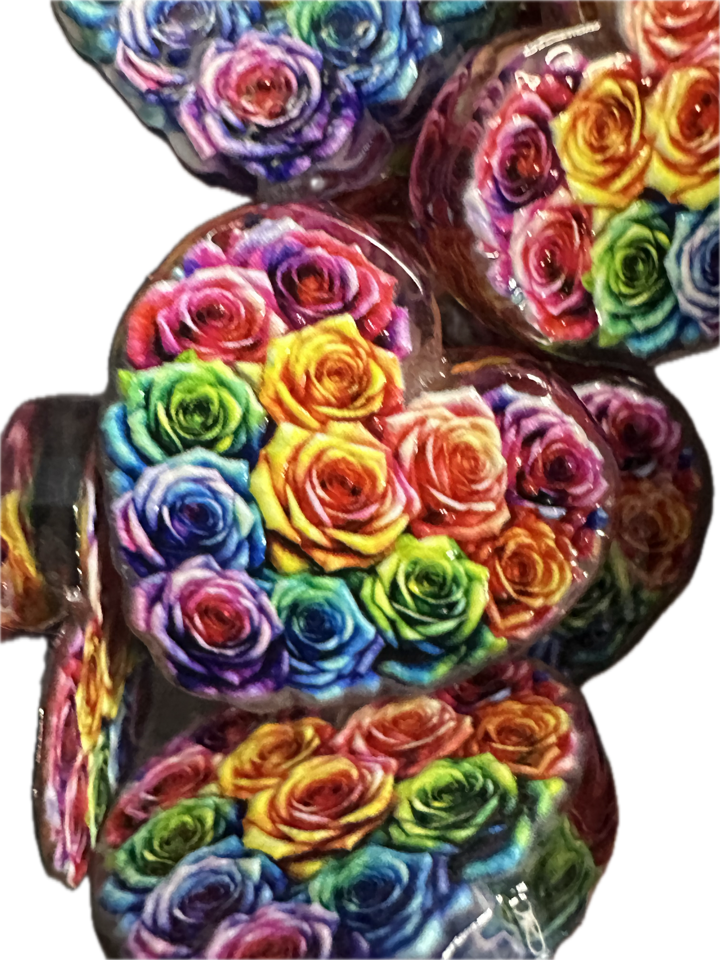 Abstract heart shaped roses acrylic focal bead- set of 2/ focal bead/ pen beading / keychain bead/