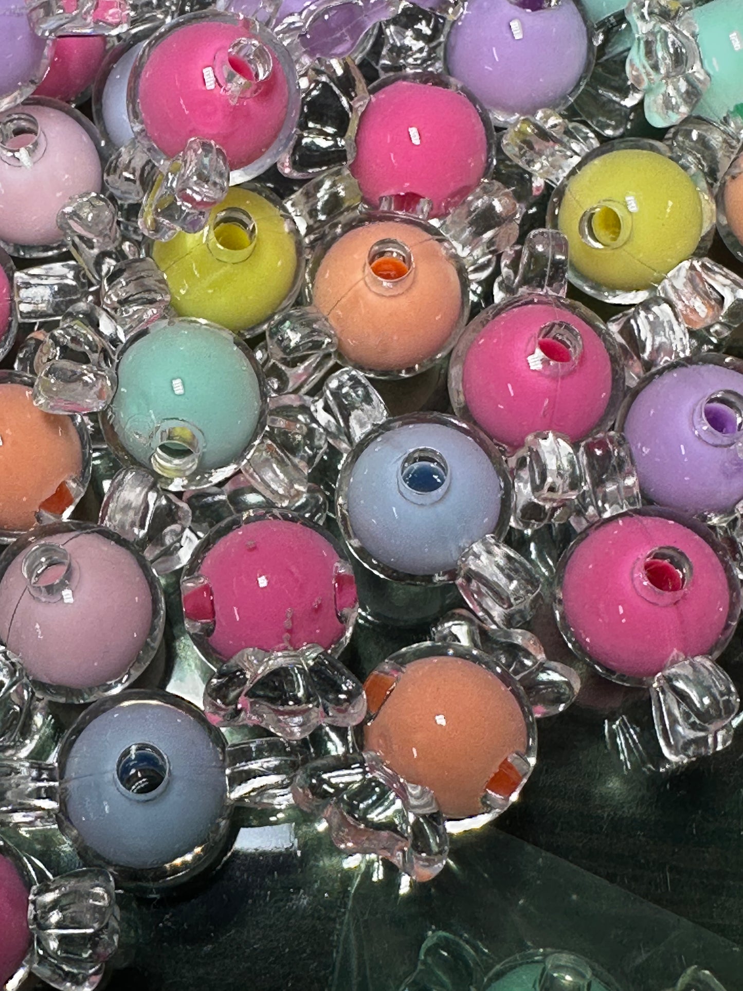 Candy-Shaped Acrylic Double Beads – Set of 10 🍬