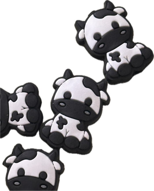 Black and white cows /  Focal Bead/ beadable pen/ Silicone  bead/ keychain bead/  animal/ farm/