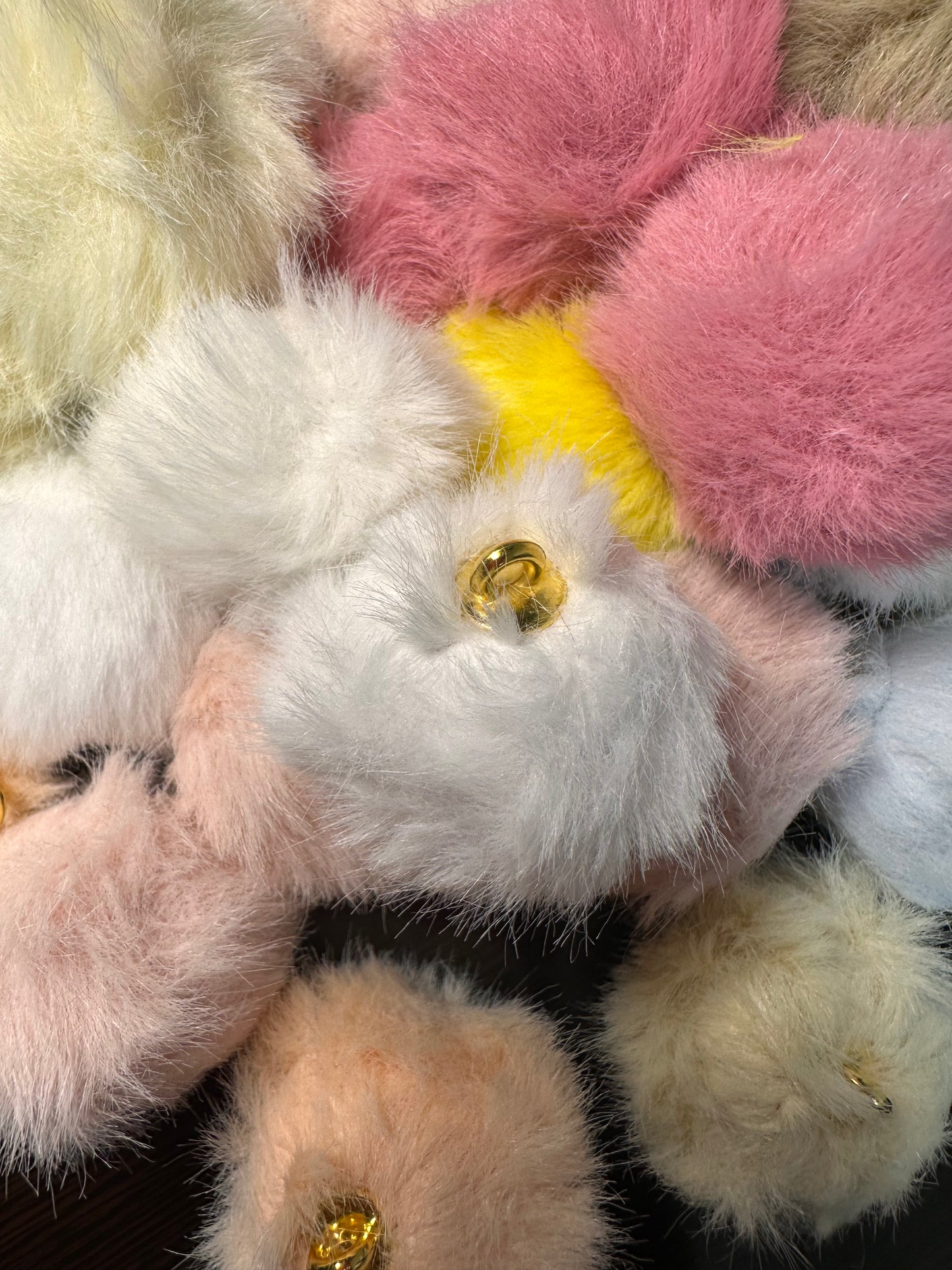 35mm pastel fluffy Pom Pom pendant/ keychain bead/ puffy bead/ fur ball/ ten (5) Pom poms