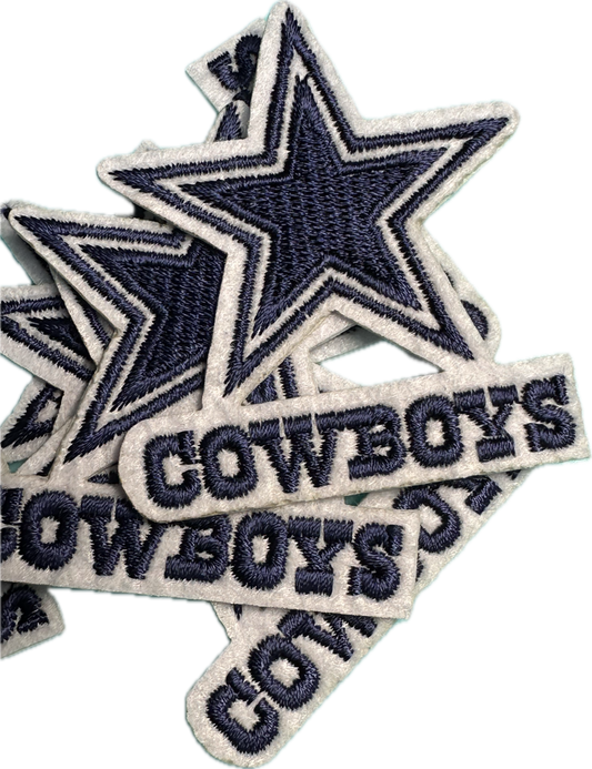 DALLAS COWBOYS IRON ON PATCH/ SIZE SMALL/ QUALITY MATERIAL/FABRIC PATCHES/FOOTBALL TEAM