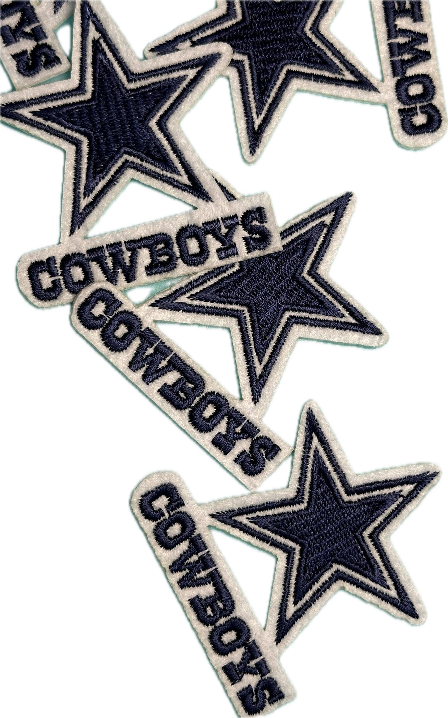 DALLAS COWBOYS IRON ON PATCH/ SIZE SMALL/ QUALITY MATERIAL/FABRIC PATCHES/FOOTBALL TEAM