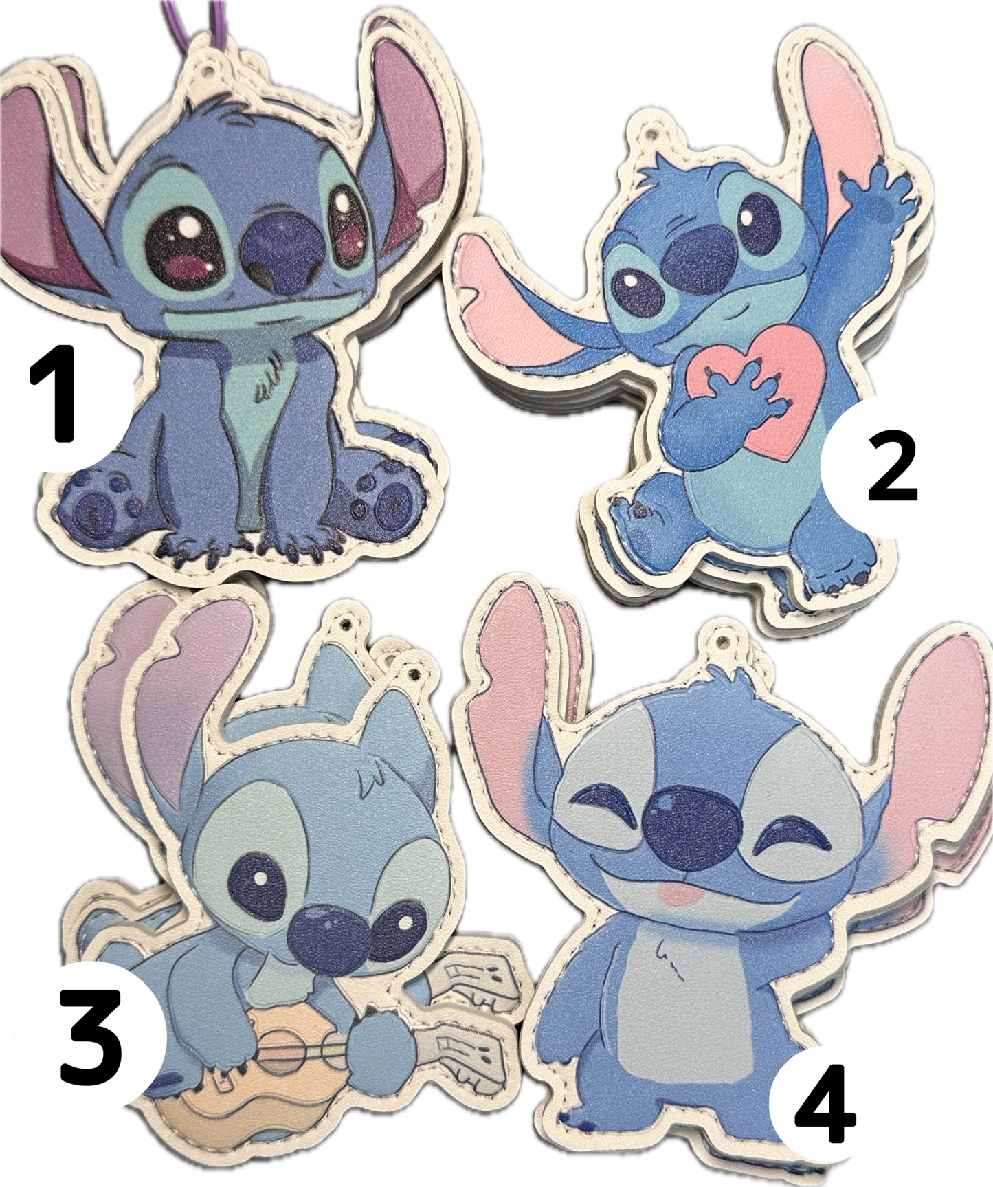 Cute Blue Alien Character Faux Leather Charms- for bag charms, keyrings, Christmas ornaments