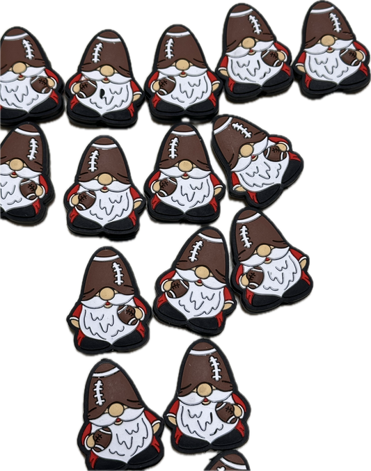 Football Gnome silicone focal bead/ football