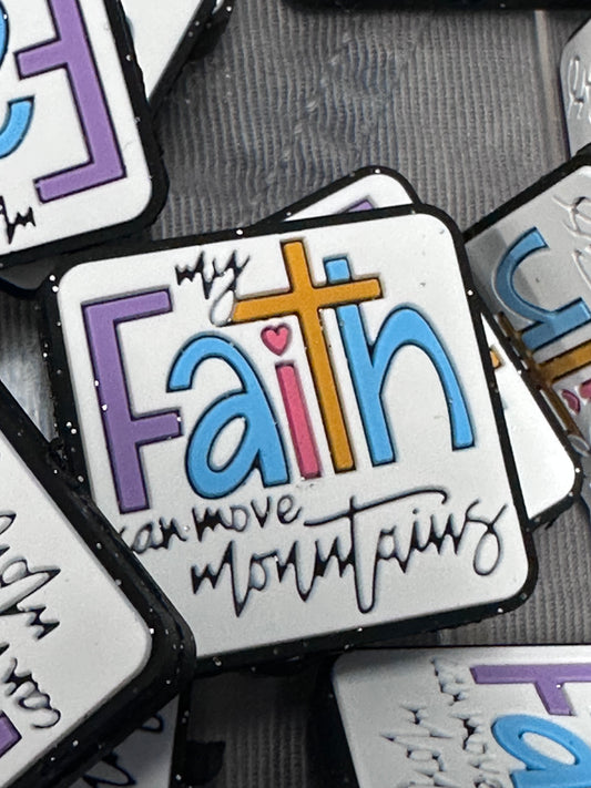 Faith God/ Focal Bead/ beadable pen/ Silicone  bead/ keychain bead/Faith/Jesus