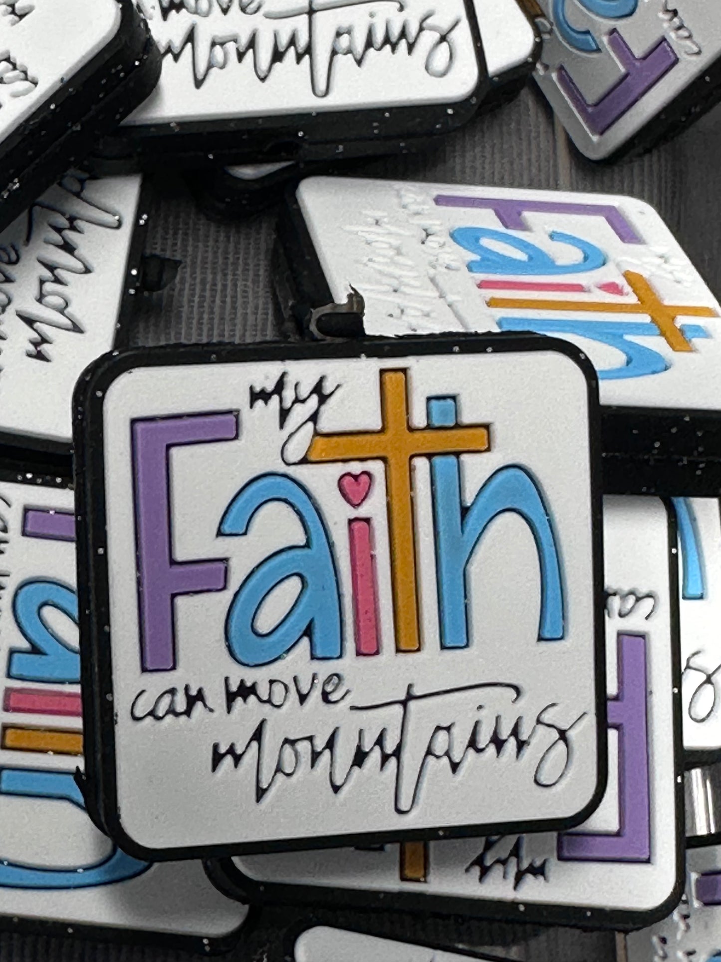 Faith God/ Focal Bead/ beadable pen/ Silicone  bead/ keychain bead/Faith/Jesus