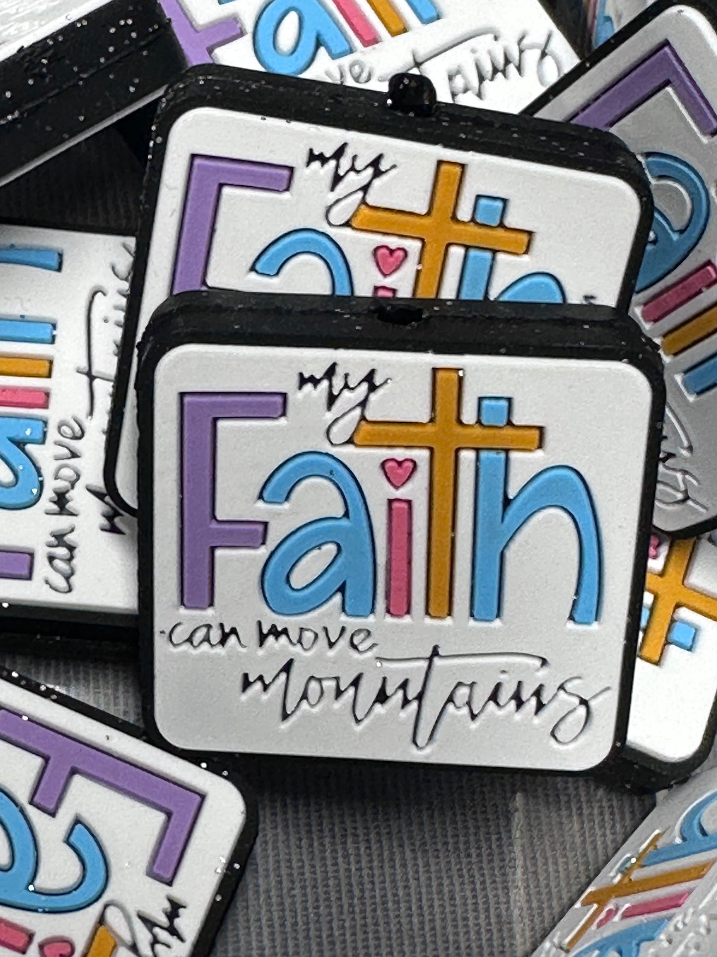 Faith God/ Focal Bead/ beadable pen/ Silicone  bead/ keychain bead/Faith/Jesus