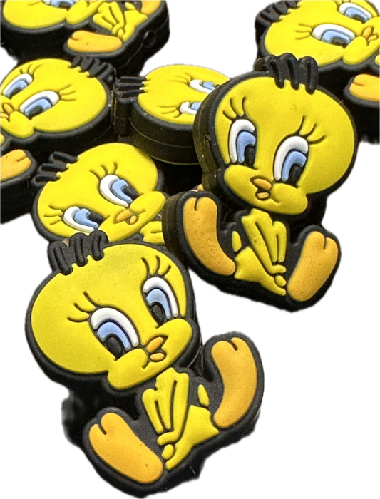 Yellow birdie focal bead/ silicone bead for pen beading/tweet