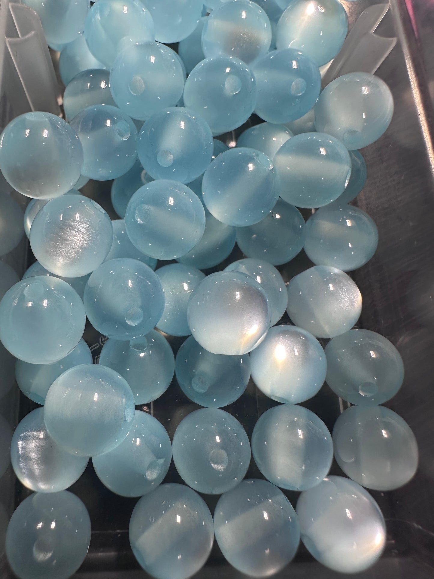 Baby Blue Cat Eye Beads – 10mm sold in sets of 10,25,or 50
