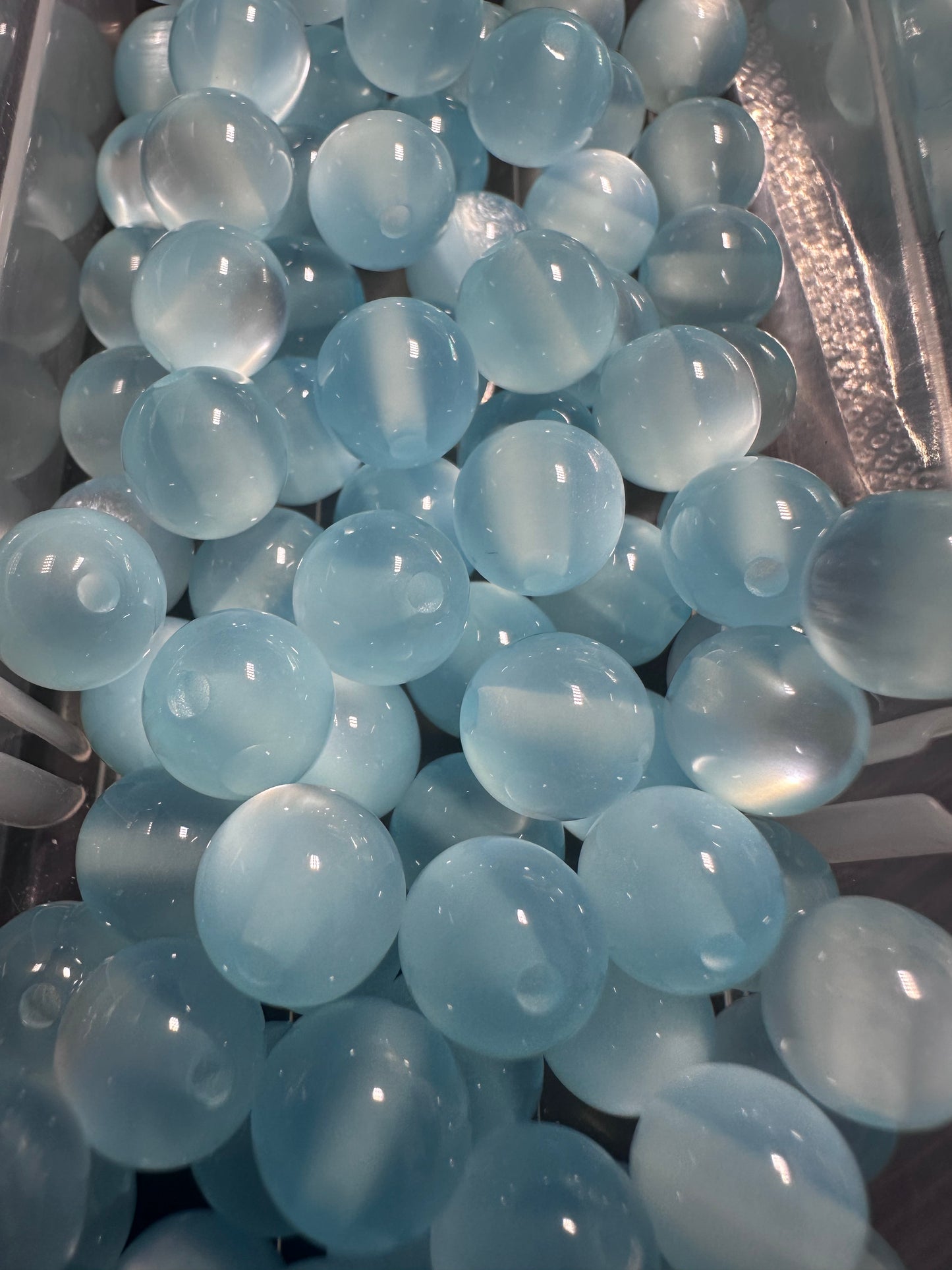 Baby Blue Cat Eye Beads – 10mm sold in sets of 10,25,or 50
