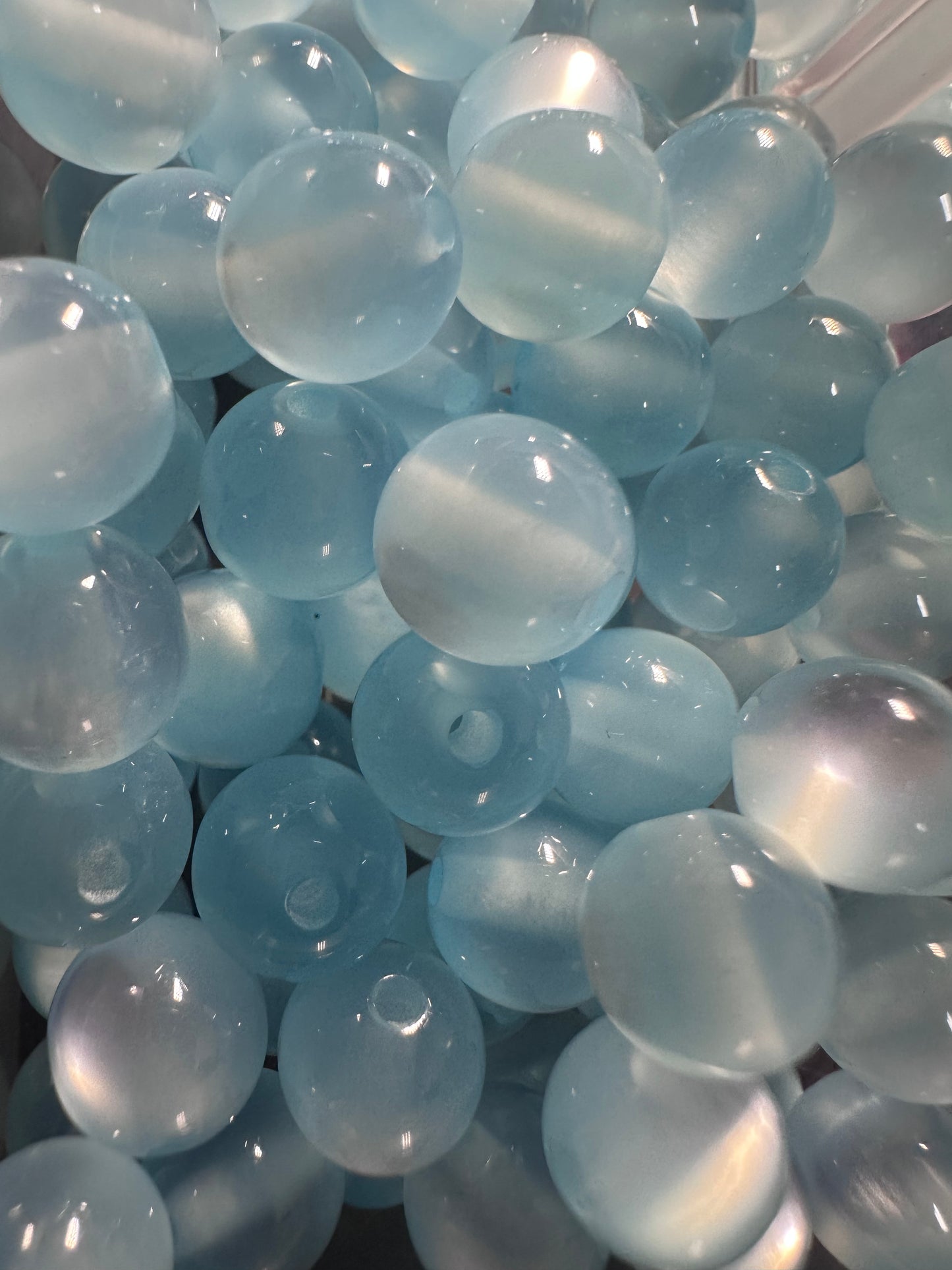 Baby Blue Cat Eye Beads – 10mm sold in sets of 10,25,or 50