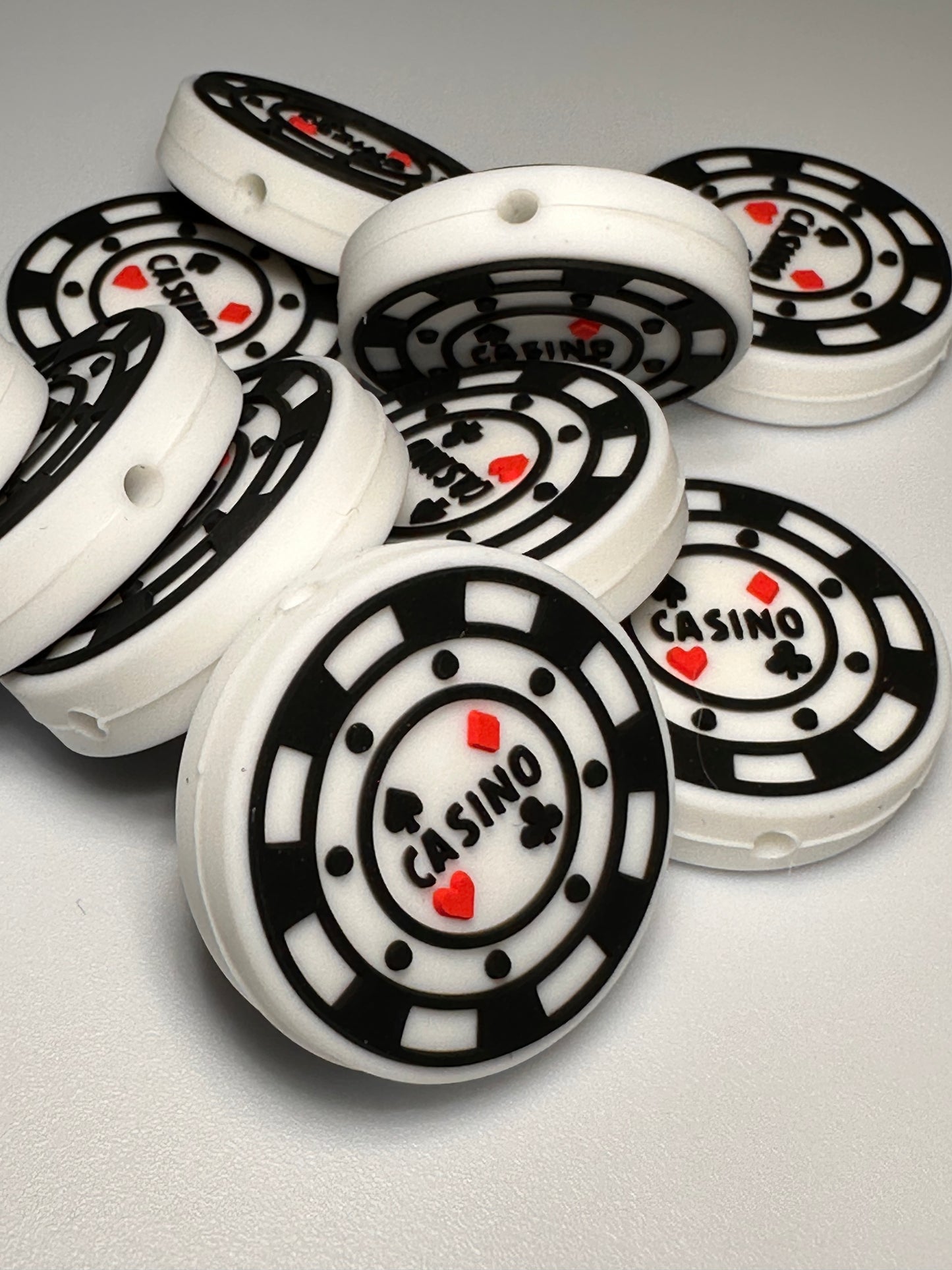 Casino focal bead/ slot machine/ casino chips/ Vegas/ sin city/ cruise/ poker chip