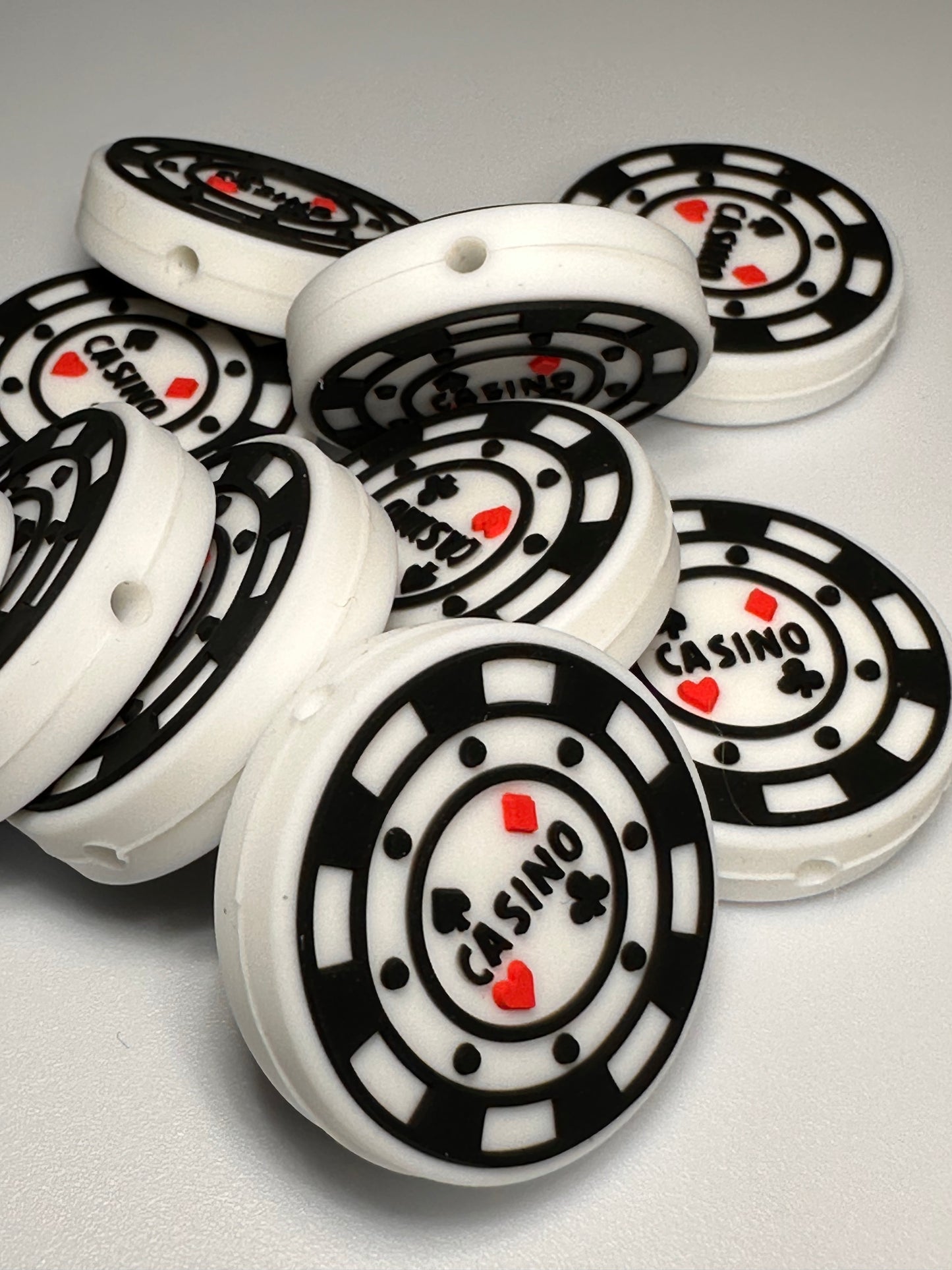 Casino focal bead/ slot machine/ casino chips/ Vegas/ sin city/ cruise/ poker chip