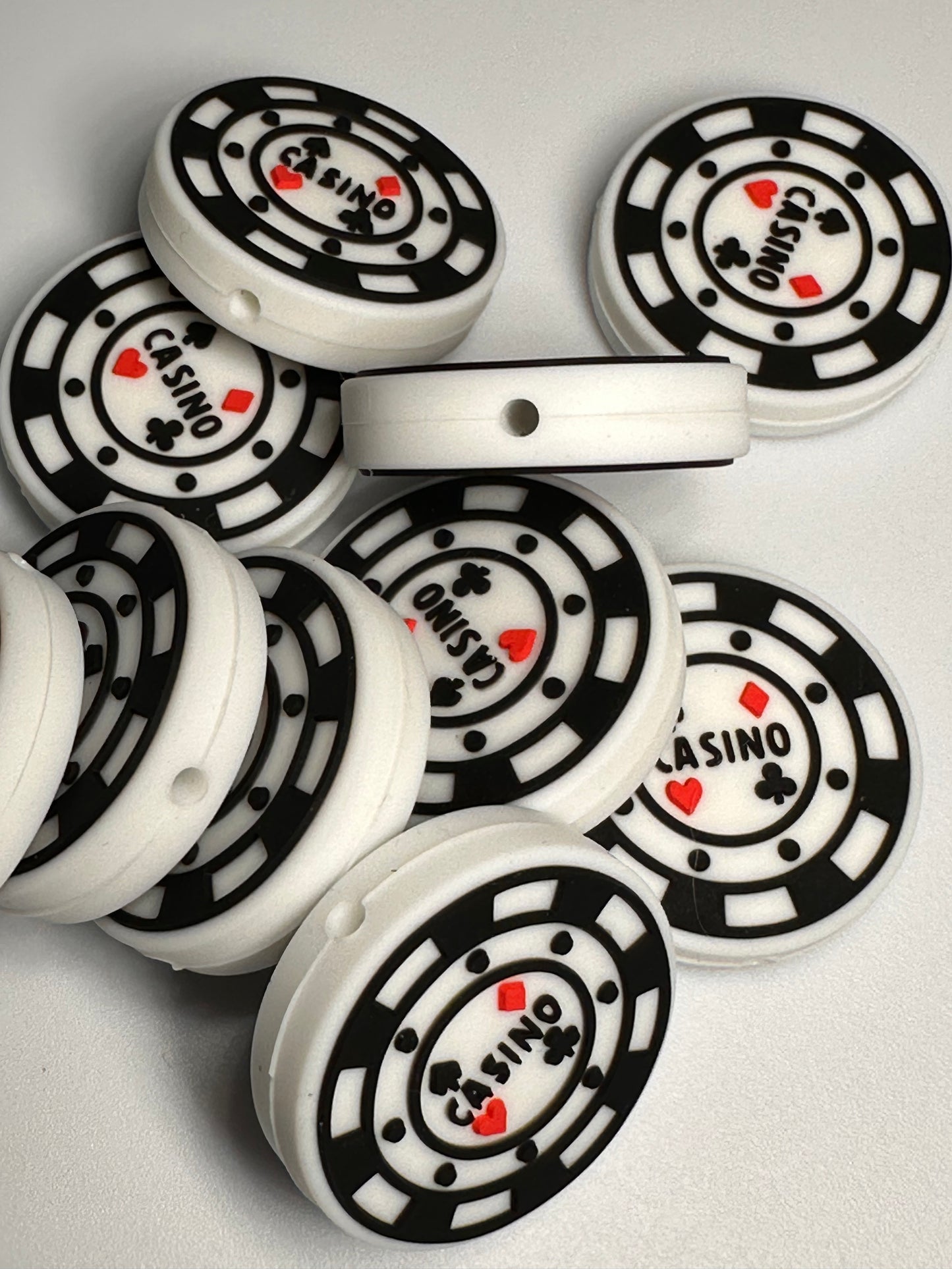 Casino focal bead/ slot machine/ casino chips/ Vegas/ sin city/ cruise/ poker chip